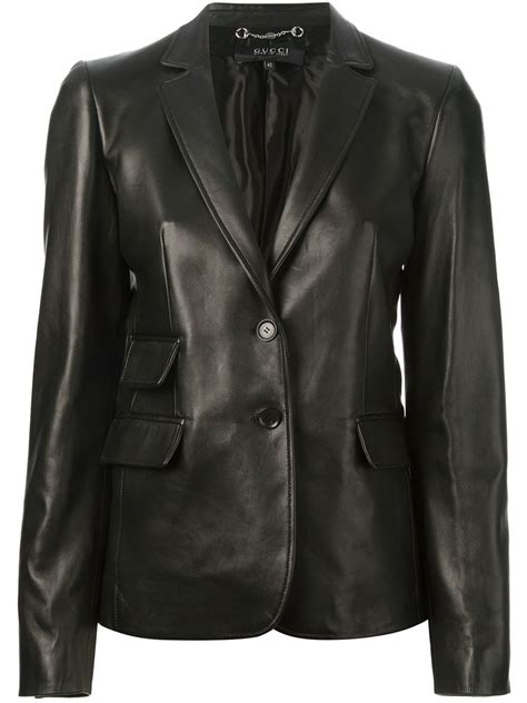 gucci leather blazer jacket|Gucci leather jacket online.